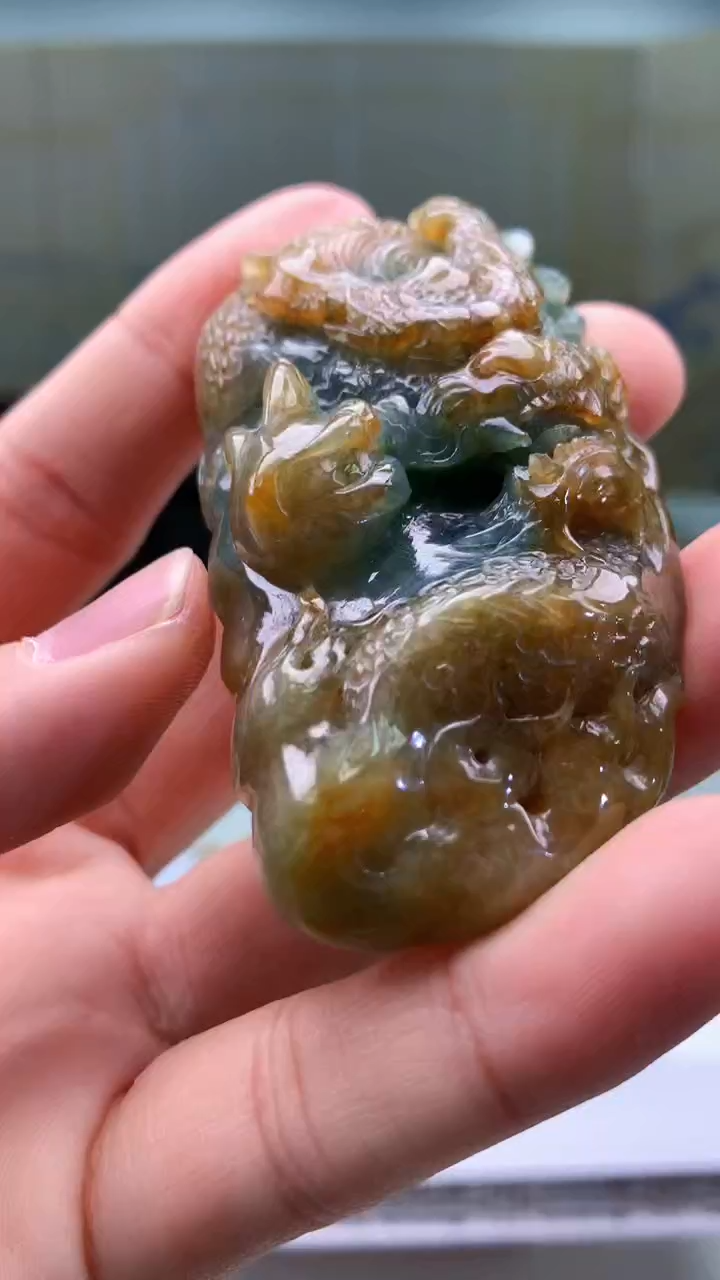 【闪购商品】定制翡翠未镶嵌4917bb-毛货挂件57