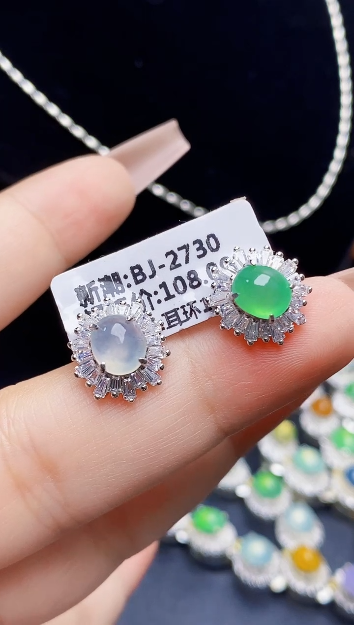 银S925镶嵌戒指翡翠0666