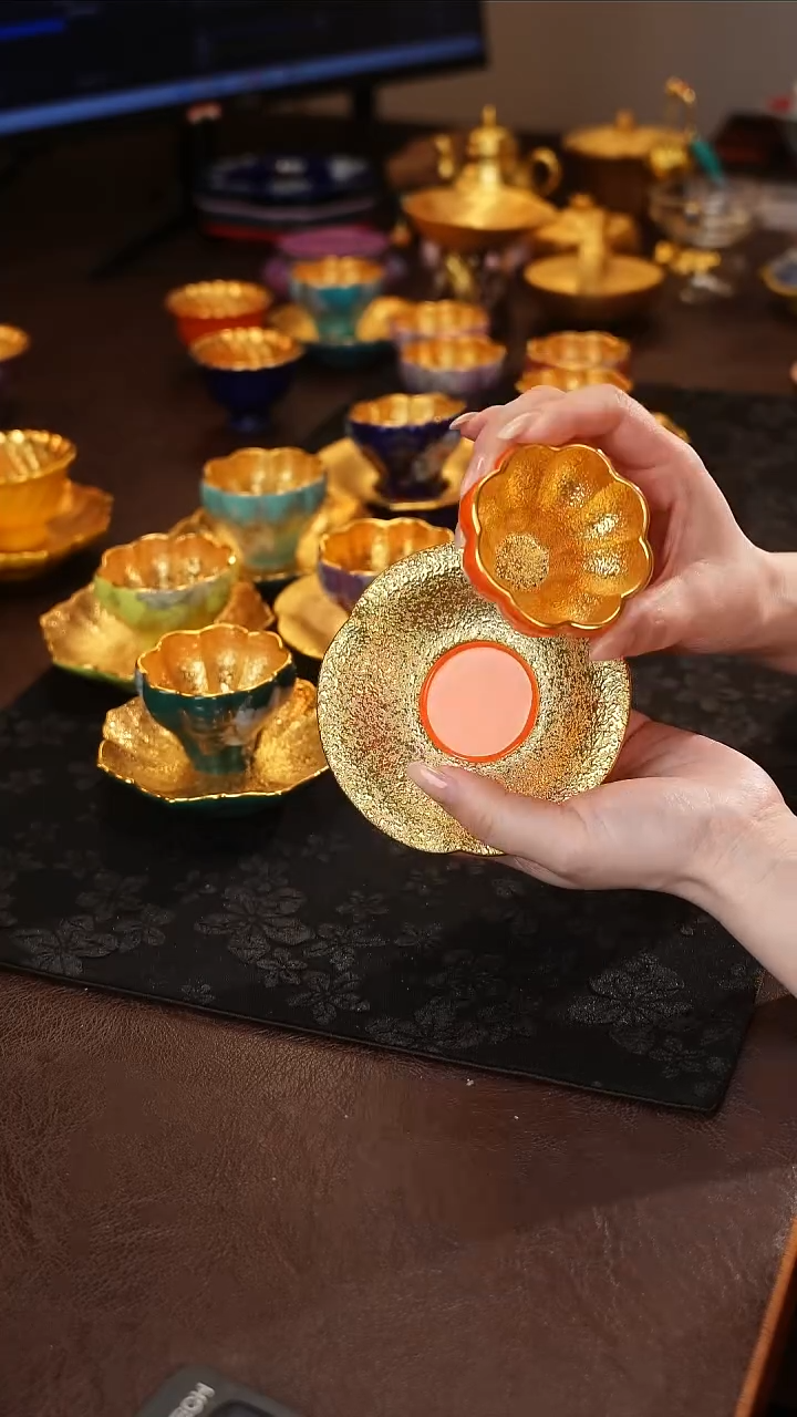 茶杯紫砂【宜景窑系列】爱马仕橙杯垫