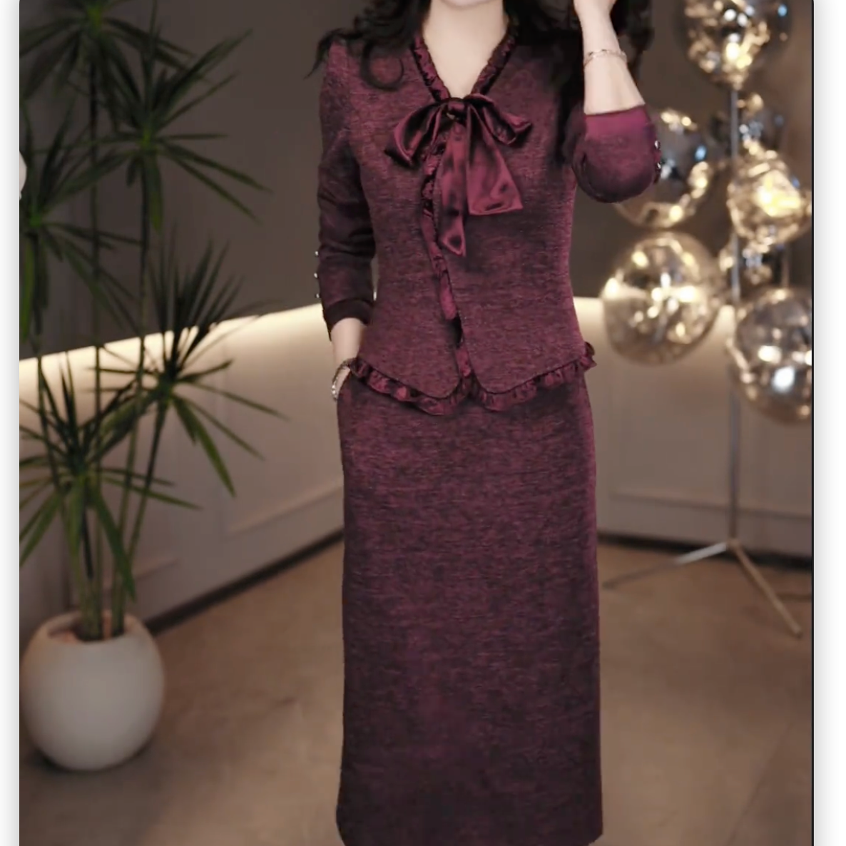 秋冬连衣裙时尚长袖单穿内搭显瘦修身气质收腰裙子M-4XL#Y1078