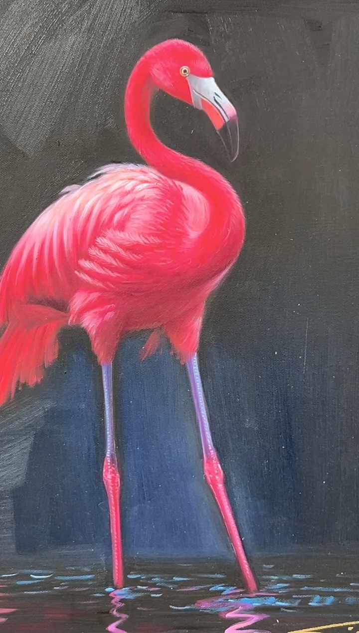 【闪购商品】绘画陶宗健-60*50-火烈鸟油画