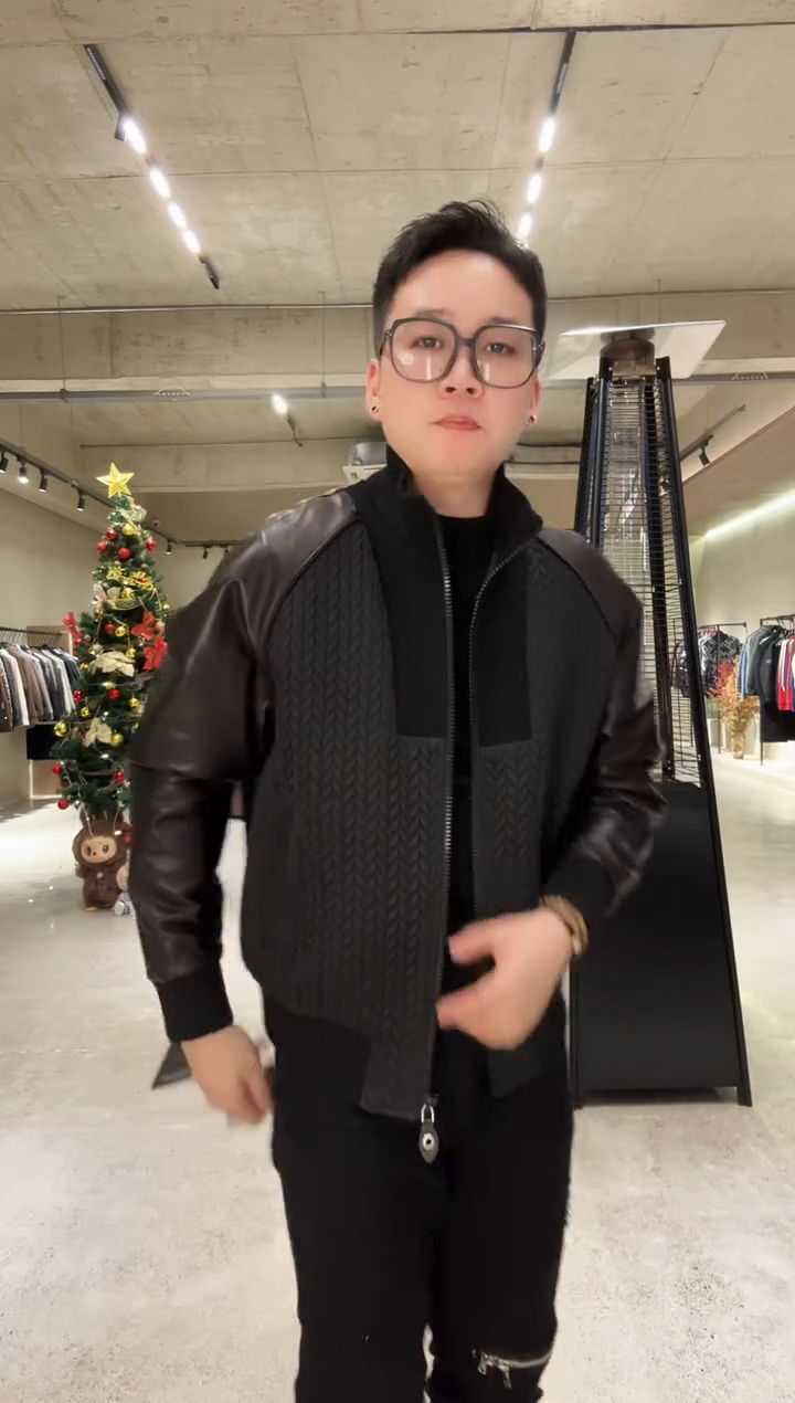 48码（110-130斤）男士真皮拼接棉夹克0016