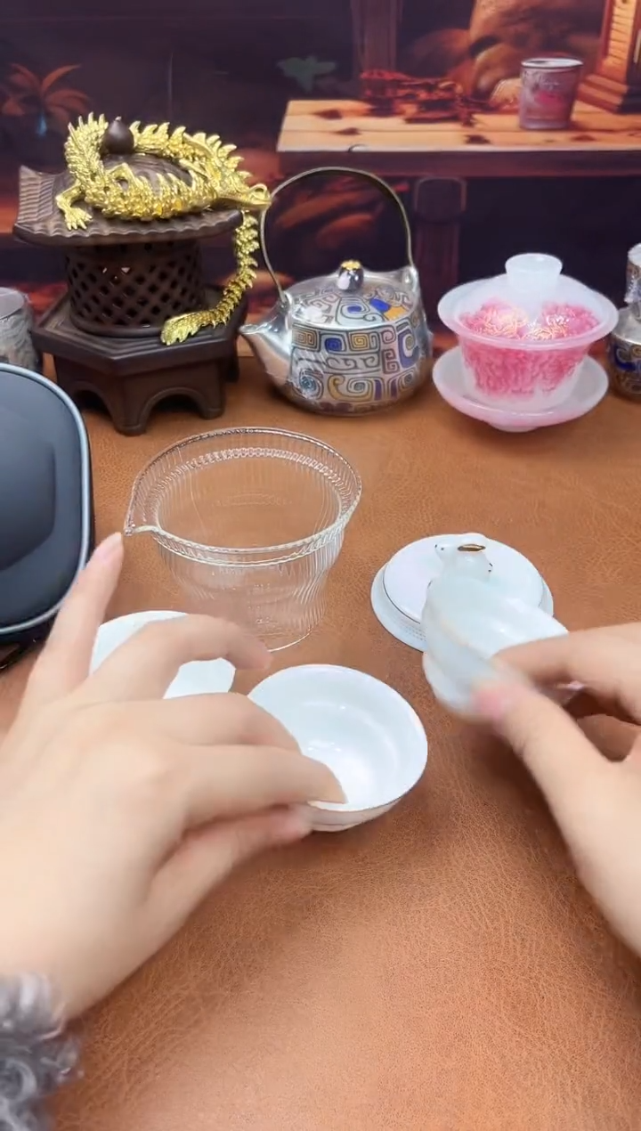 陶瓷茶具摆件旅行套组