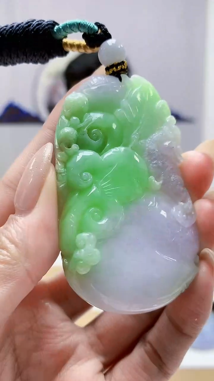 未镶嵌定制翡翠4917MM-毛货挂件53