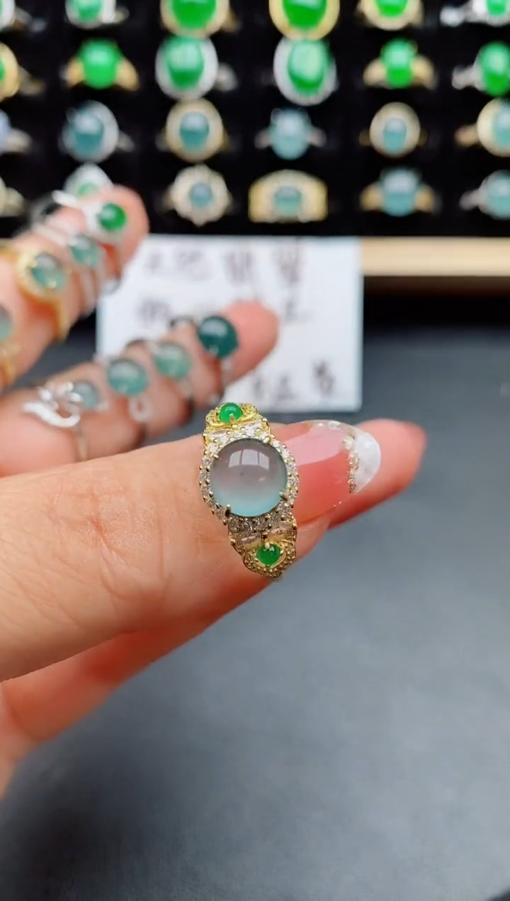 【闪购商品】翡翠戒指银S925镶嵌21212