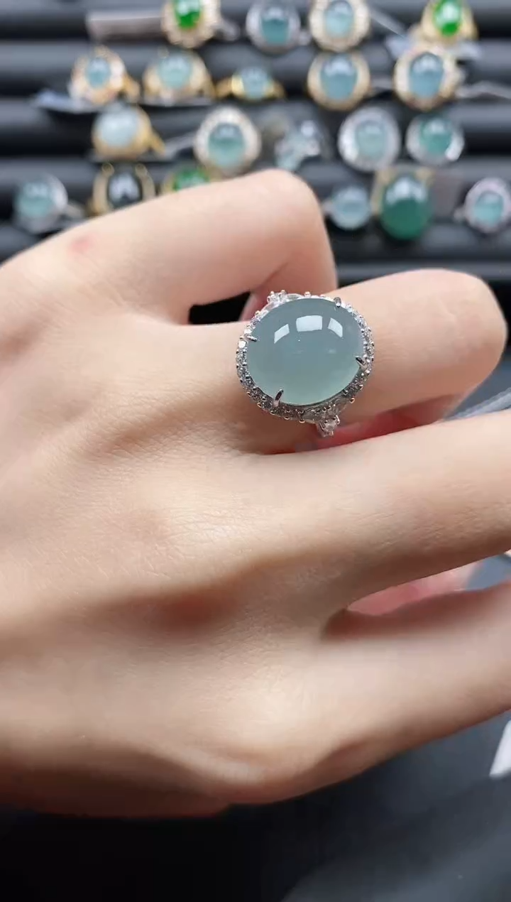 【闪购商品】翡翠戒指银S925镶嵌11111