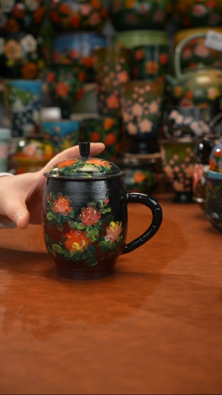 紫砂油画手绘釉下彩