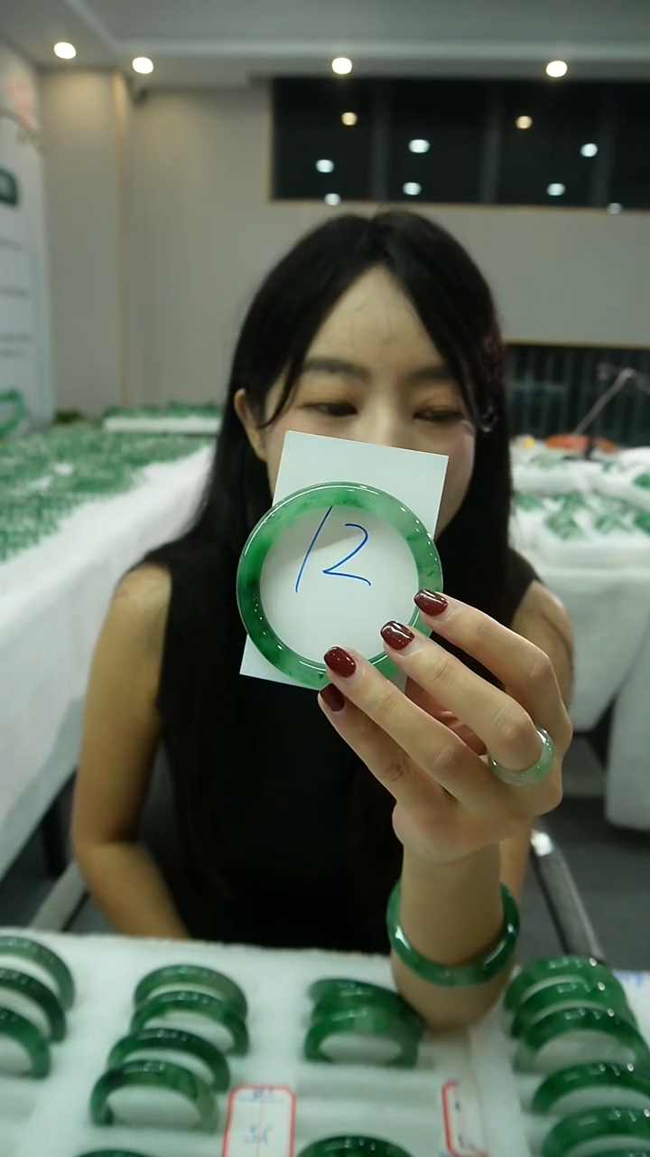 石英质玉（非洲翠）手镯未镶嵌12