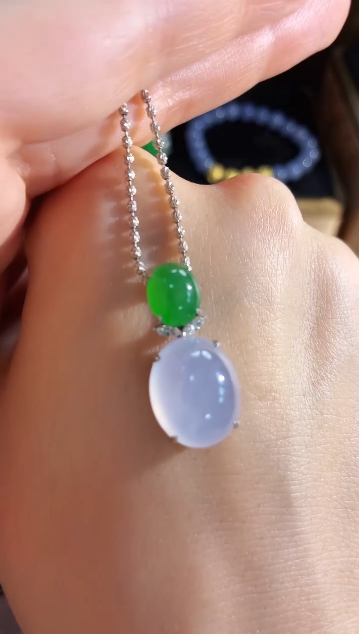 翡翠18K金镶嵌吊坠(不含链)吊坠