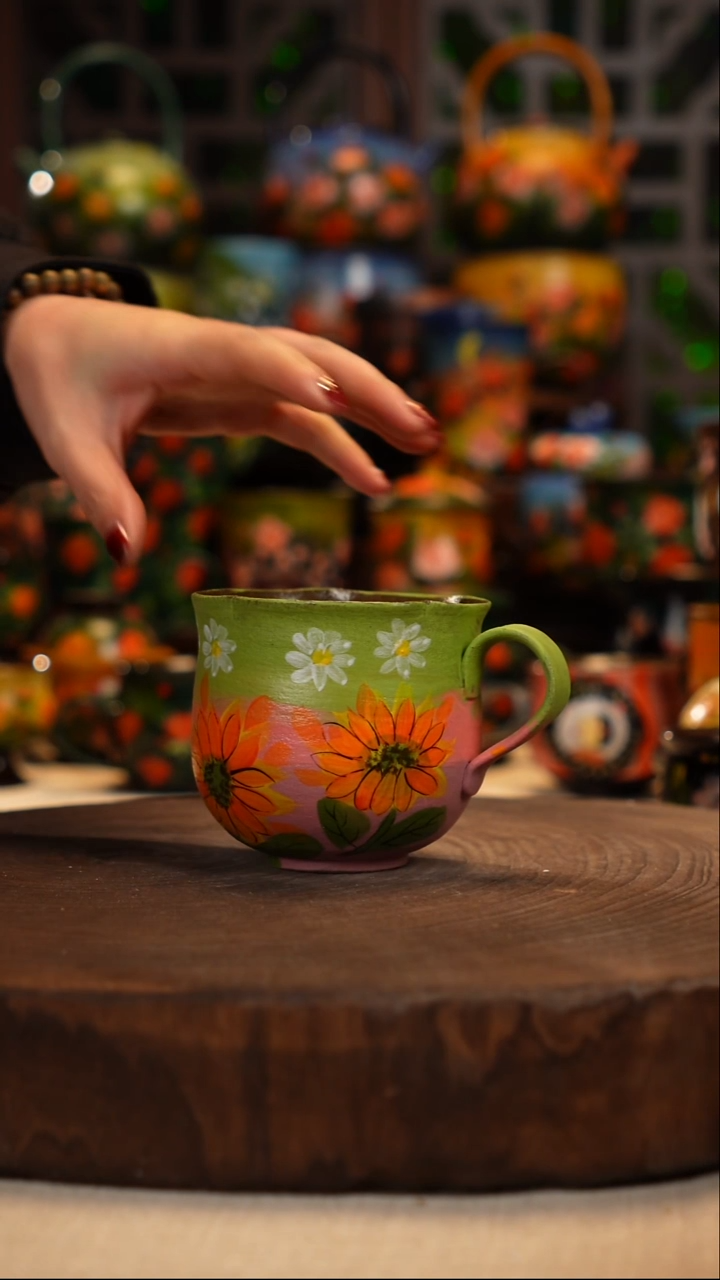 紫砂油画手绘釉下彩