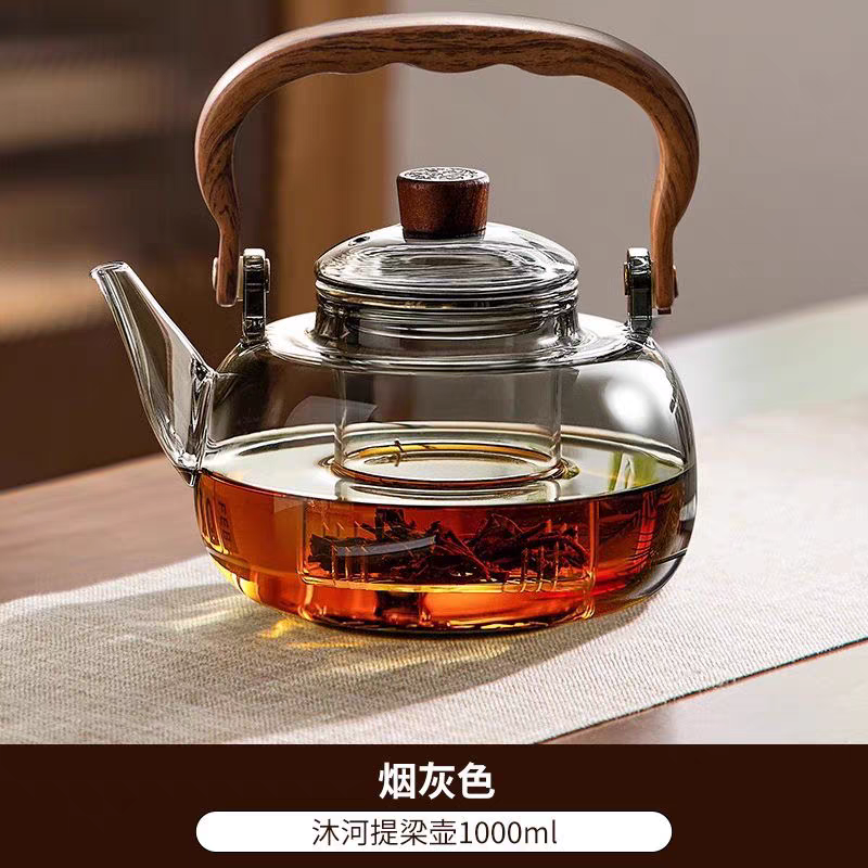 高硼硅耐热耐高温玻璃提梁泡茶壶单漏家用提梁煮茶壶泡茶高档器
