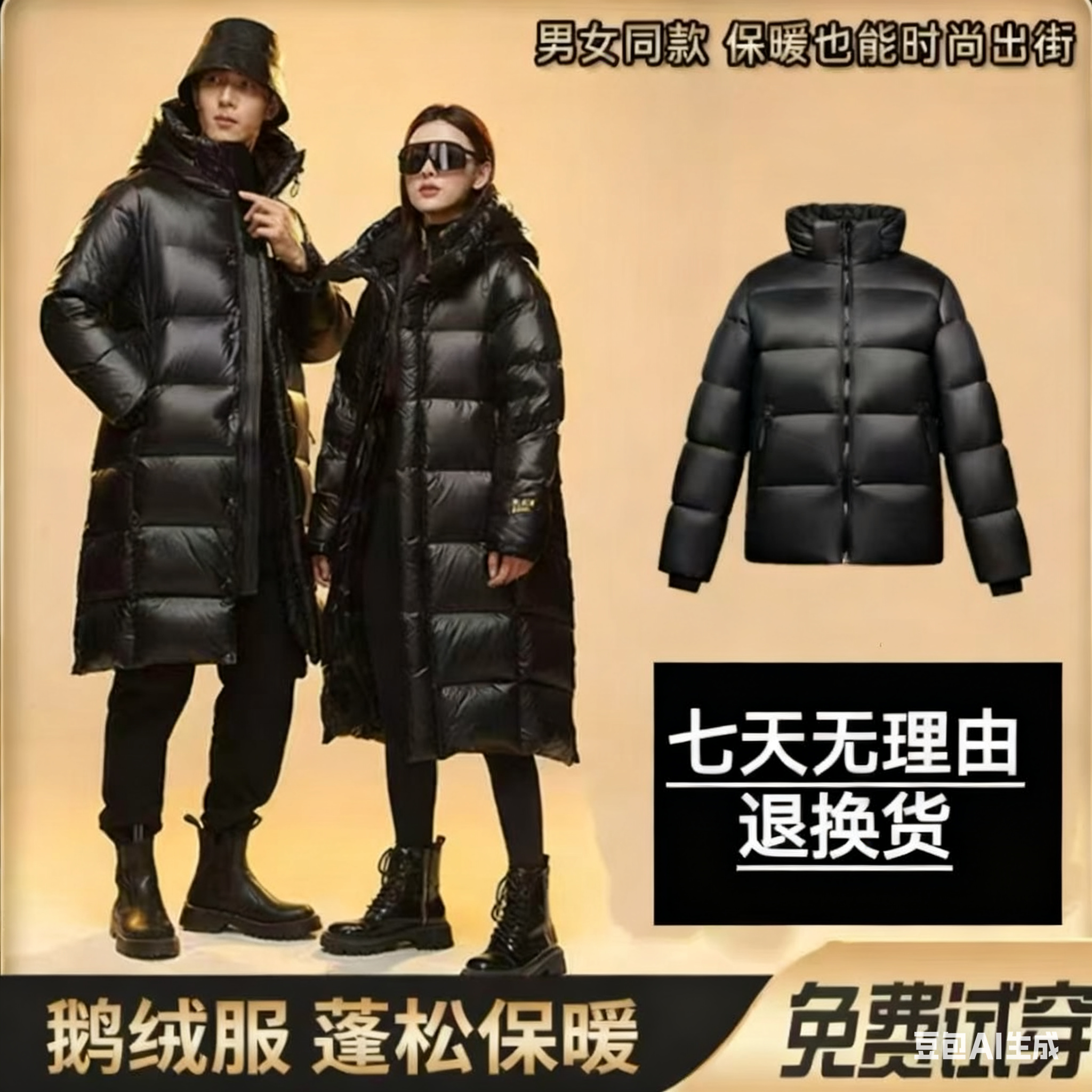 《鹅绒服+现货+运费险》短款/长款/男女同款羽绒服外套