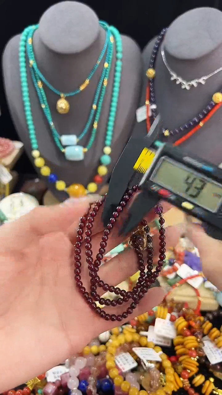 【闪购商品】石榴石手链银S925镶嵌手串