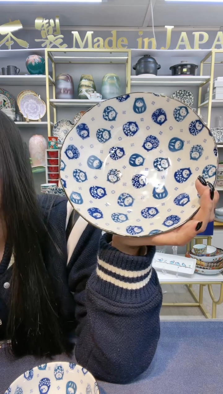 【闪购商品】碗舞猫达摩深盘21cm两只