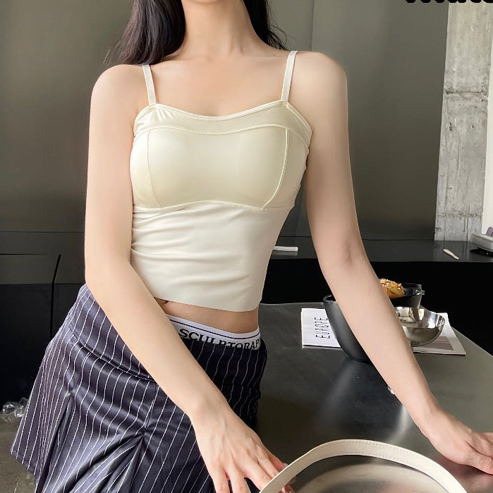 8881法式轻奢光感缎面高级感背心美背