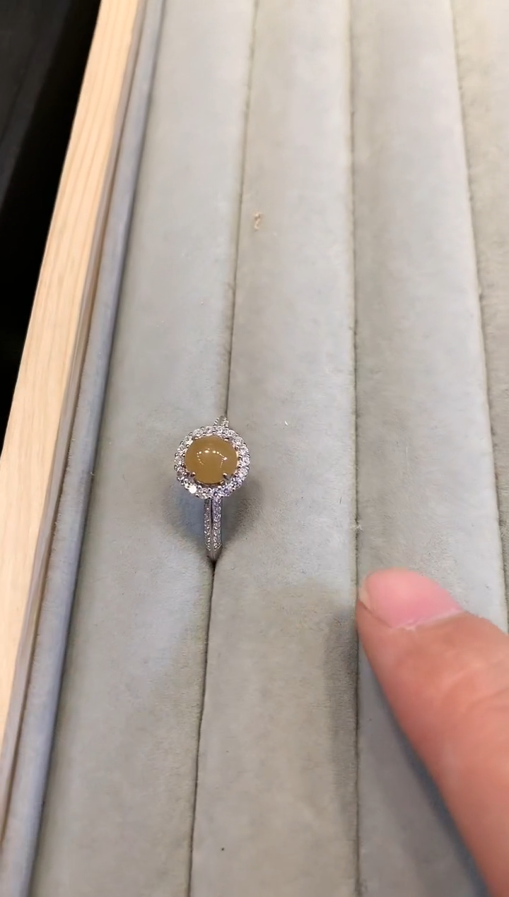 【闪购商品】翡翠吊坠(不含链)银S925镶嵌戒指