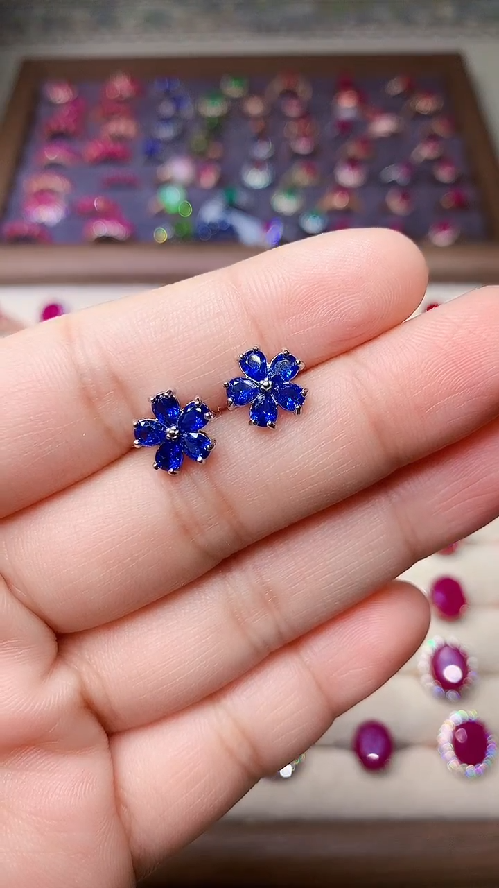 【闪购商品】蓝宝石耳饰银S925镶嵌00000