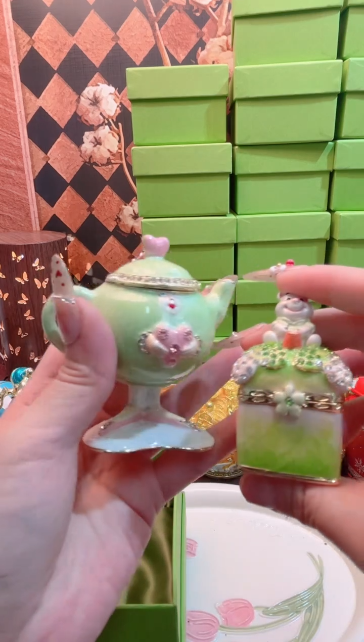 锌合金珐琅首饰盒默认微瑕拆盒不退～