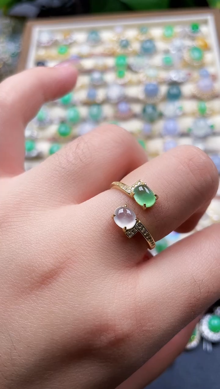 银S925镶嵌戒指翡翠120