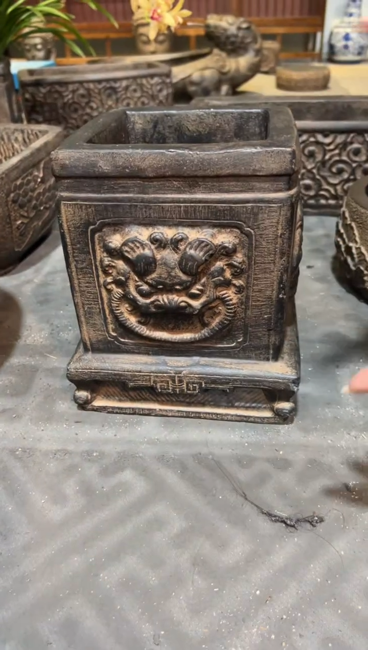 陶土【火山泥】虎头方墩