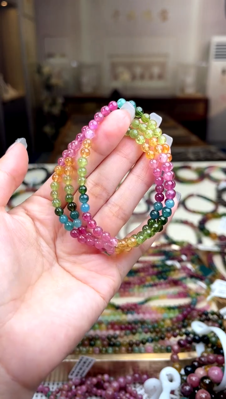 【闪购商品】碧玺/未镶嵌4mm+碧玺多圈多样性发货