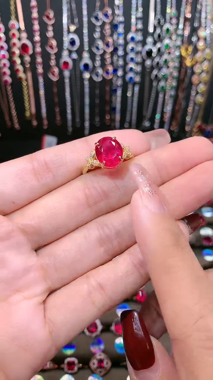 【闪购商品】红宝石戒指银S925镶嵌金色9.11