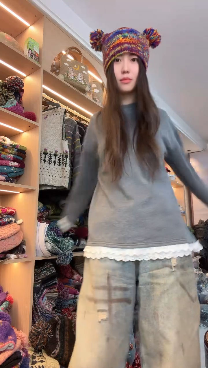 羊毛黑色加厚打底