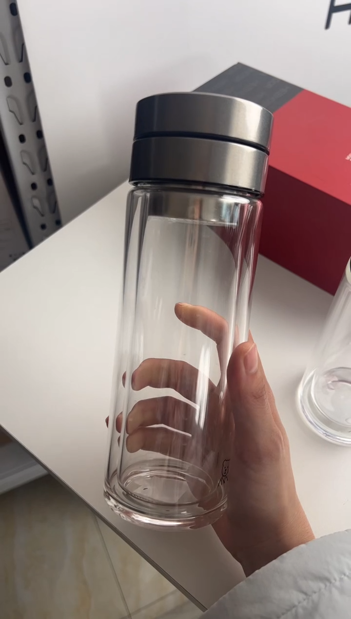 【闪购商品】双层高档茶水分离330ml茶杯