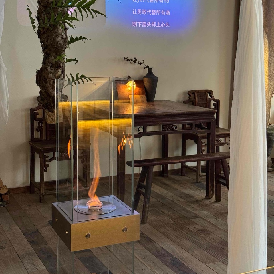 火龙卷落地款真火壁炉架氛围感安全燃料