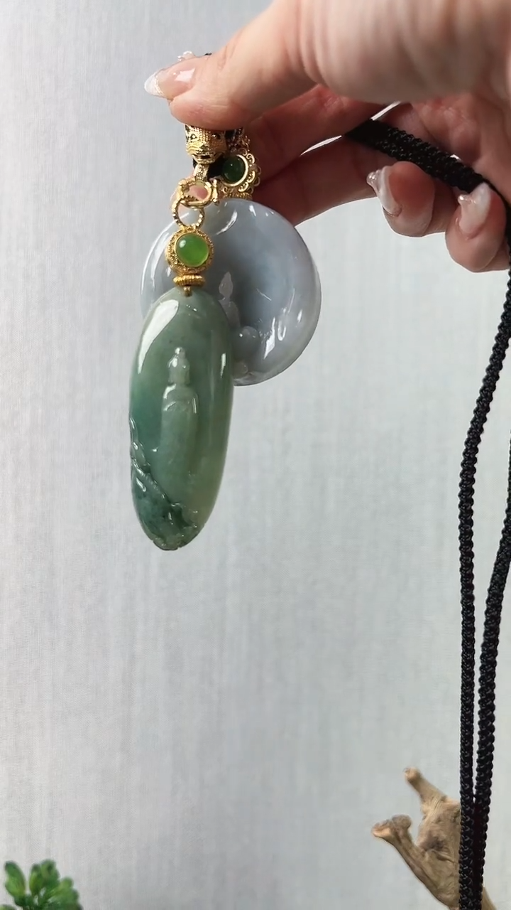 【闪购商品】翡翠颈饰未镶嵌无相观音