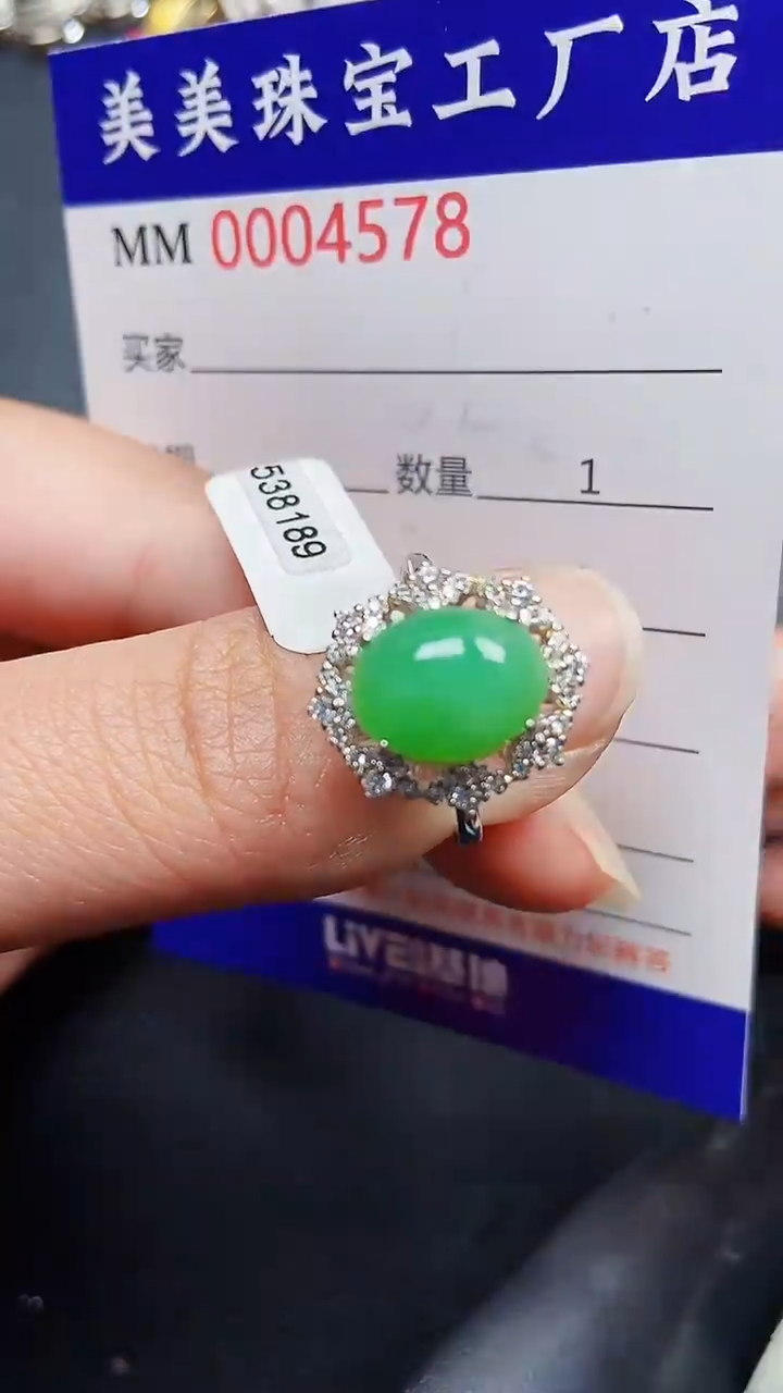 颈饰银S925镶嵌翡翠4578