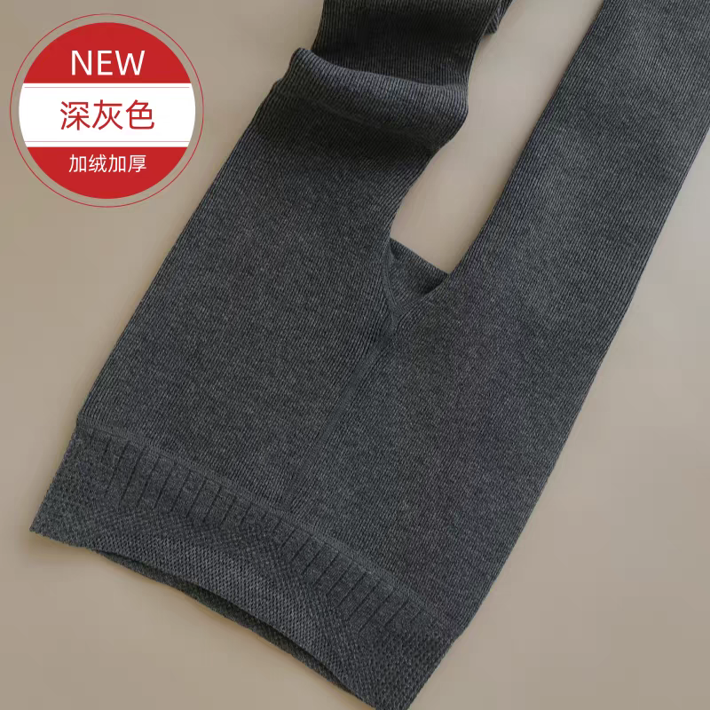 加厚加绒竖条纹棉连裤袜女秋冬季弹力打底裤袜踩脚裤竖条螺纹