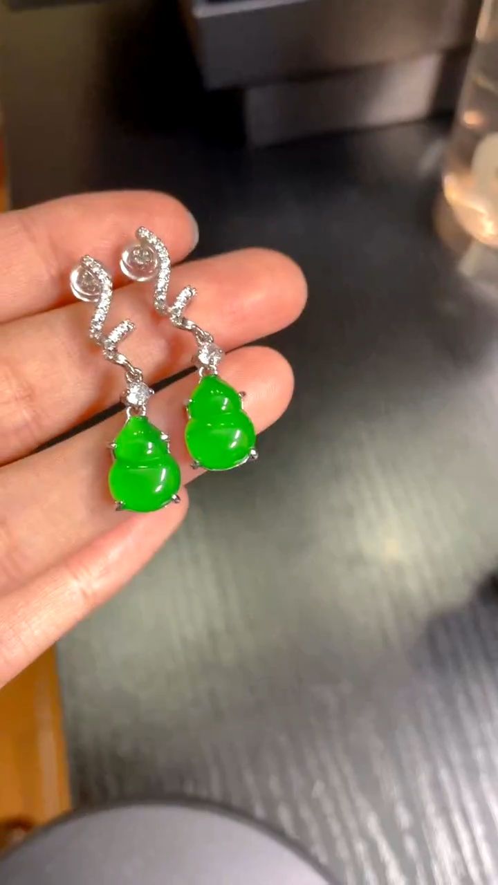 【闪购商品】翡翠颈饰银S925镶嵌耳饰