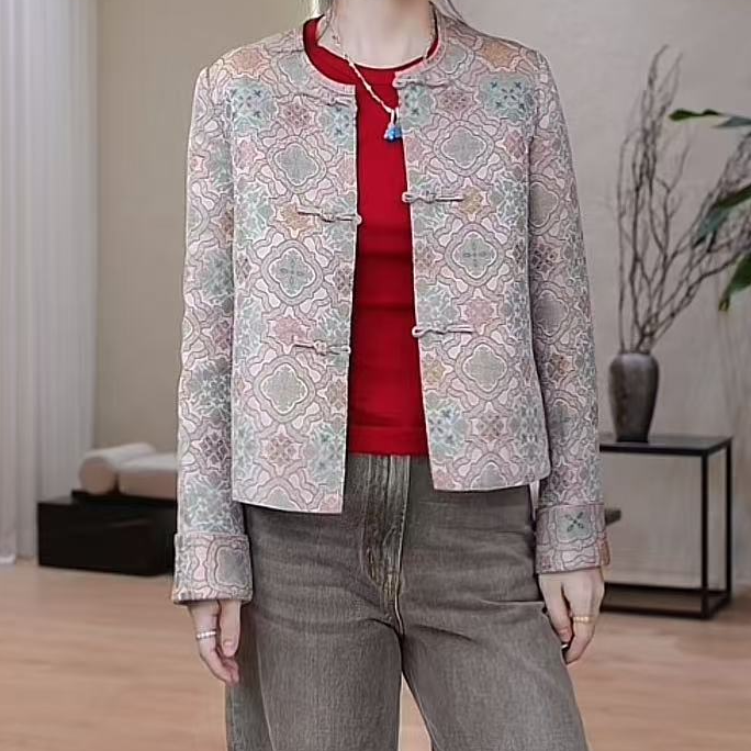 PM王囡囡 “锦绣吉祥” 敦煌宝相花国风中式外套 NC1D0527