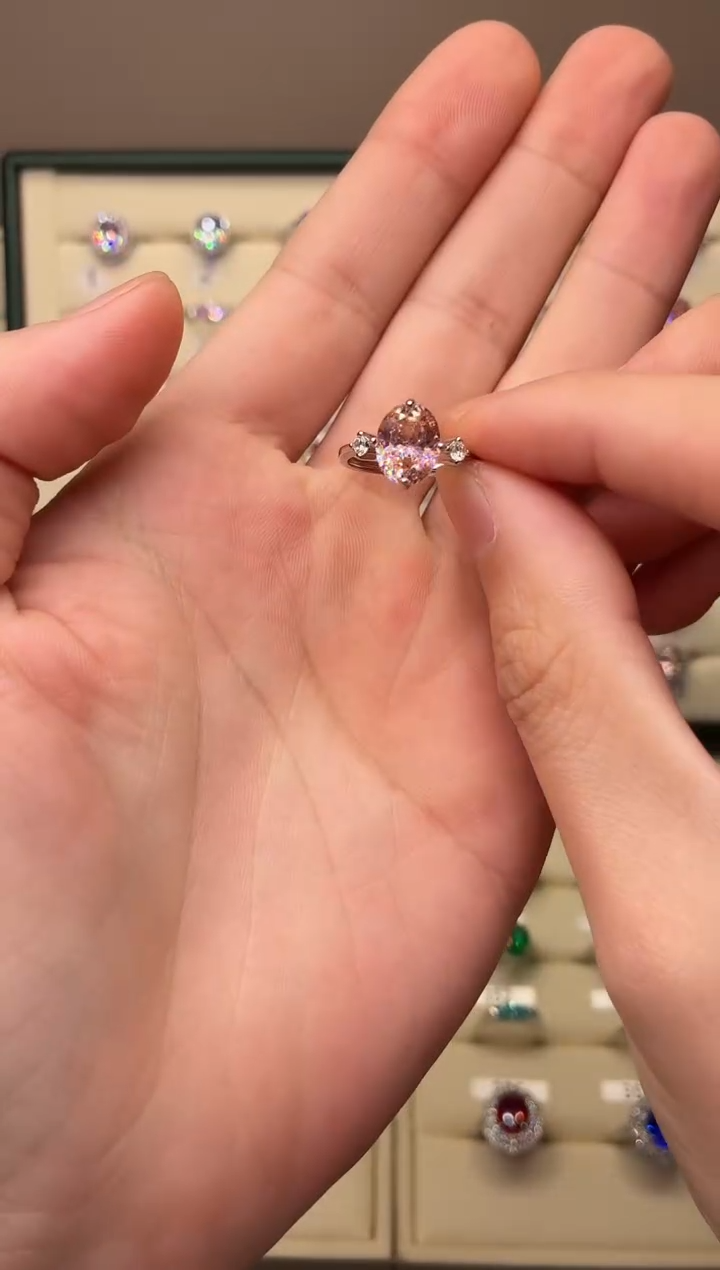 戒指彩色蓝宝石银S925镶嵌00000