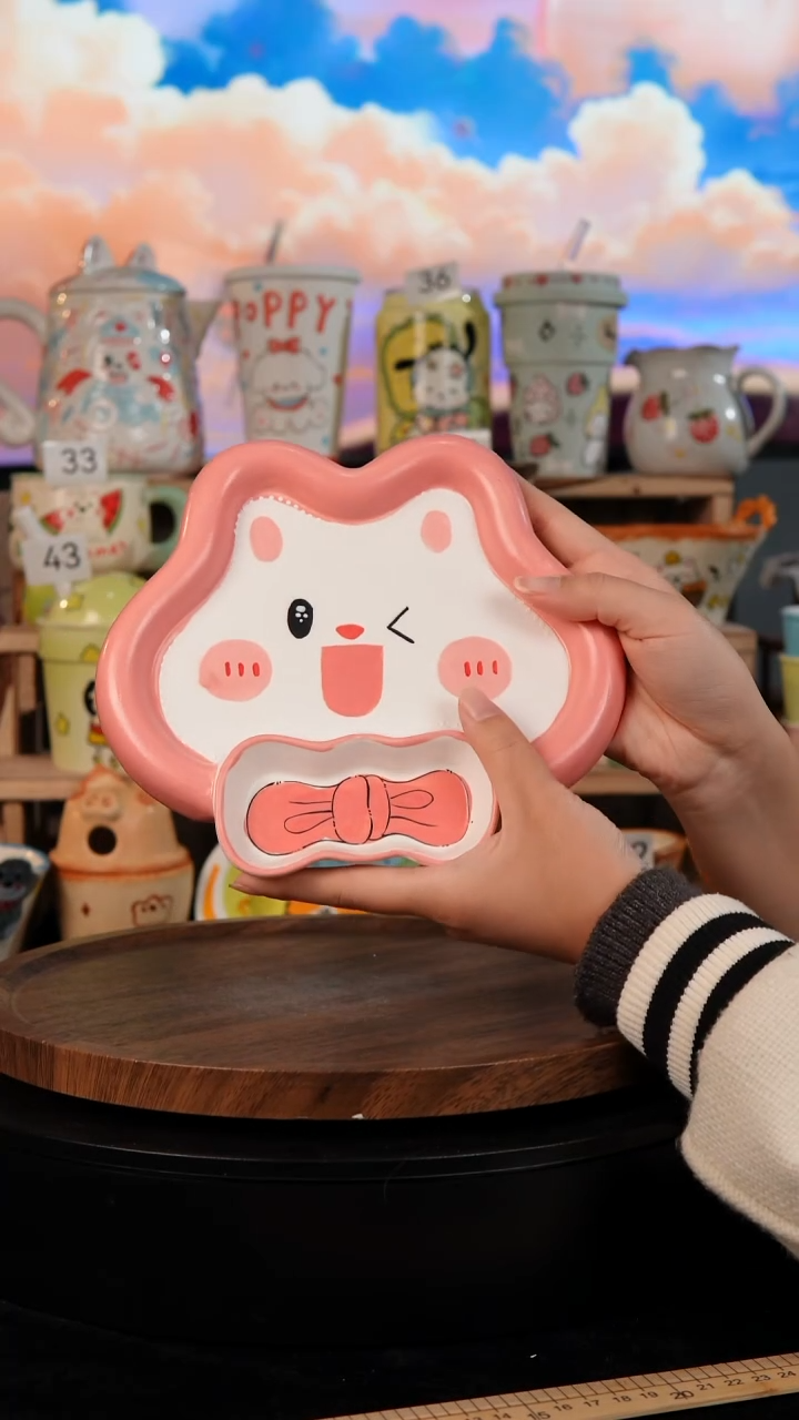 陶瓷双饮款景德镇手工手绘陶瓷