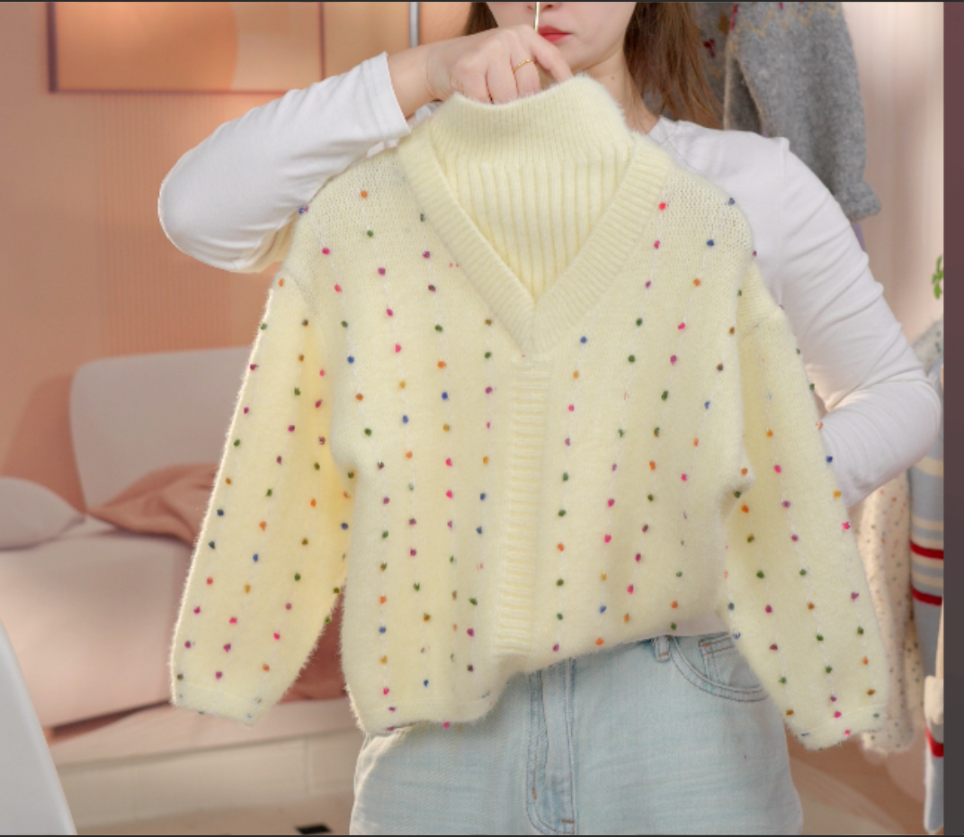 女童毛衣针织衫休闲风套头冬季儿童韩版女童套装打底衫甜美保暖