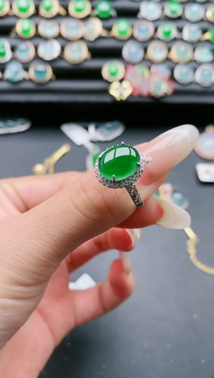 【闪购商品】翡翠戒指银S925镶嵌11111
