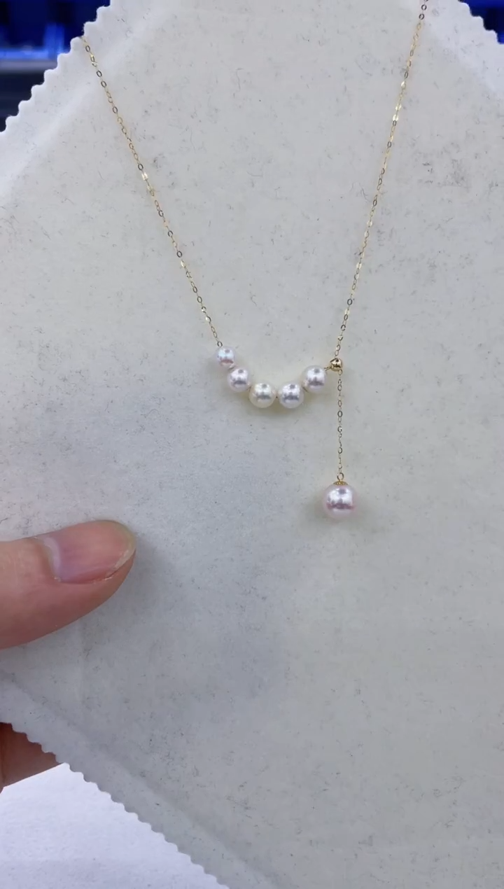 颈饰18K金镶嵌海水珍珠  