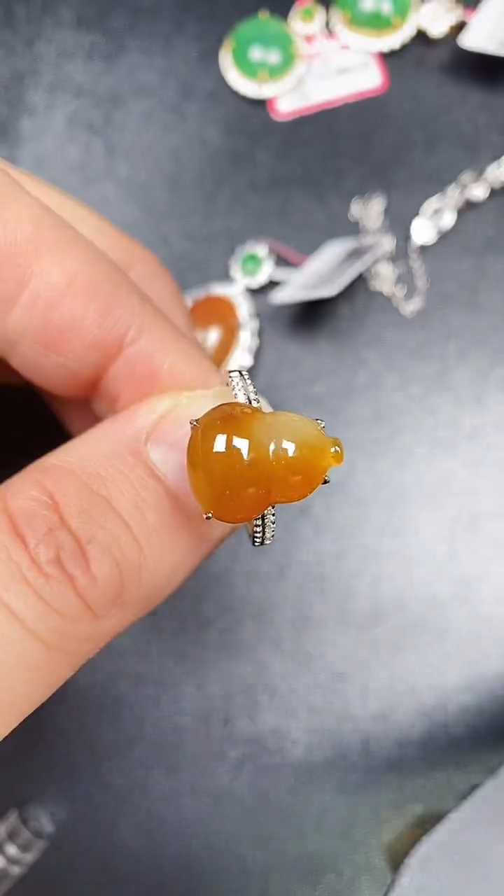 银S925镶嵌戒指翡翠˗****”2610