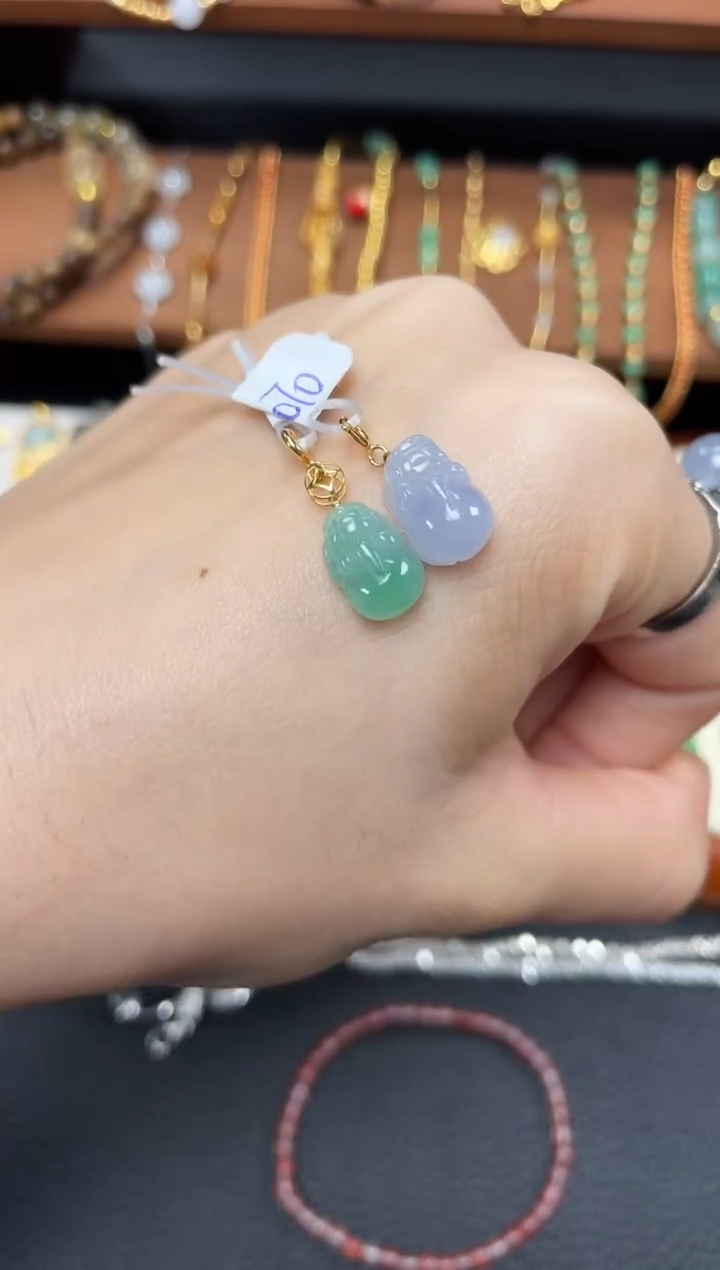 【闪购商品】翡翠吊坠(不含链)18K金镶嵌一个  JK697