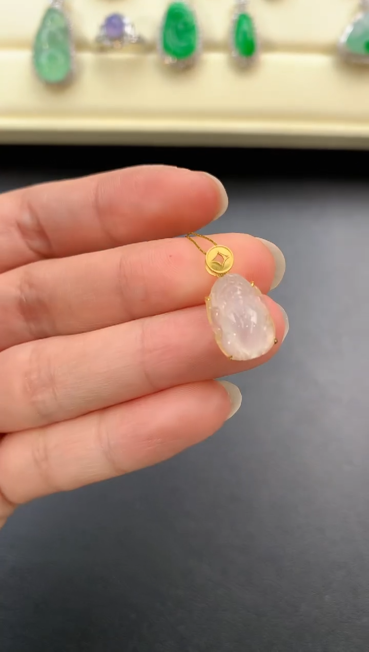 【闪购商品】翡翠颈饰18K金镶嵌D877