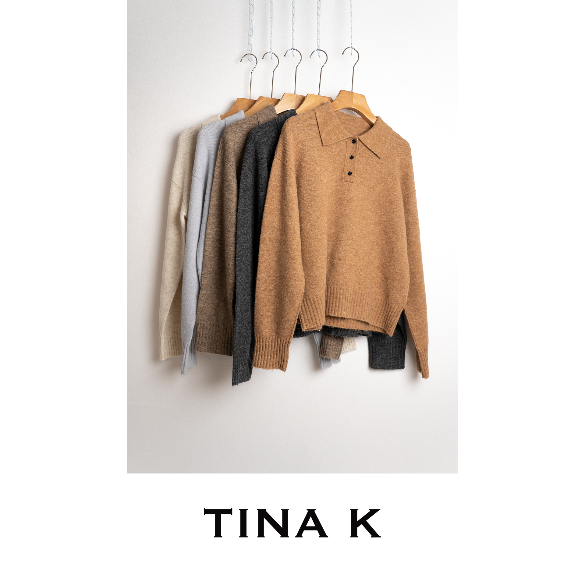 TinaK秋冬女士保暖上衣时尚羊毛短款毛衣MY225652