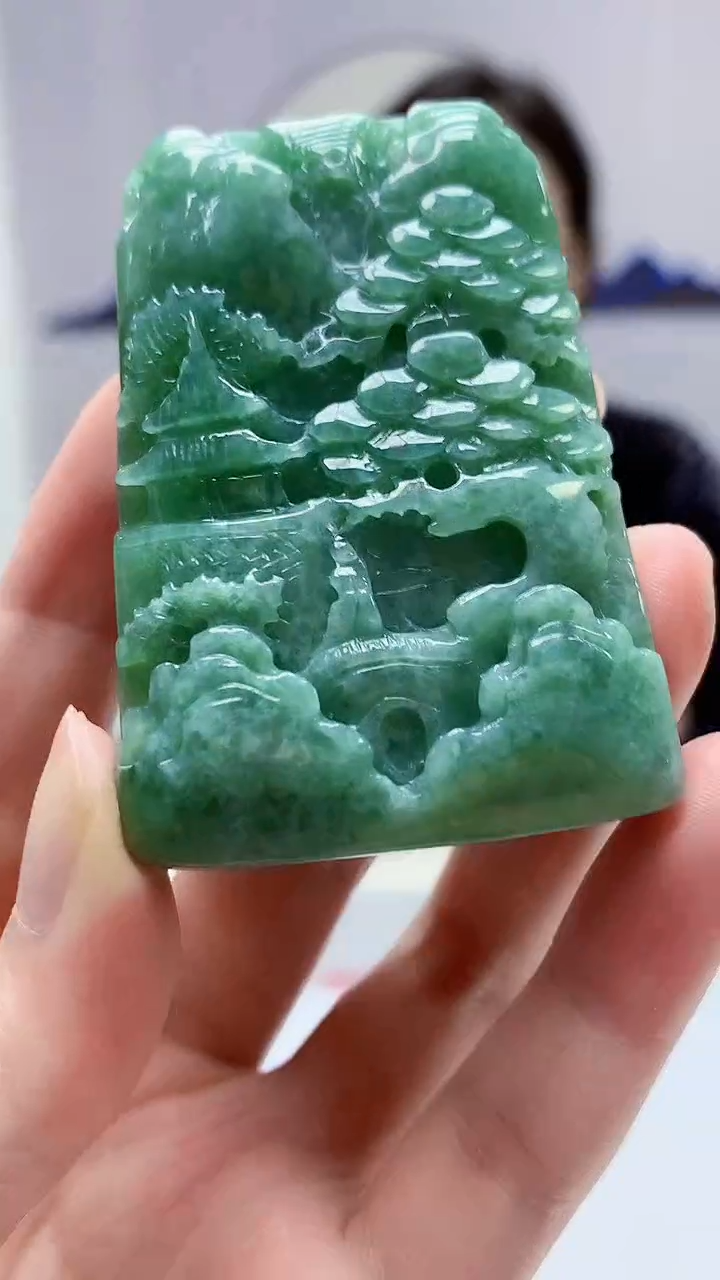 【闪购商品】定制翡翠未镶嵌4829zm-毛货挂件41山水