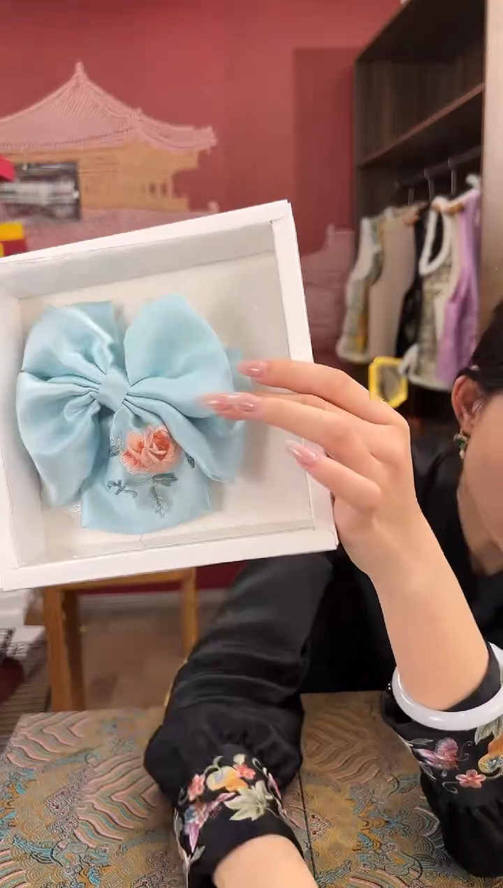 【闪购商品】刺绣苏绣桑蚕丝手工绣刺绣发圈