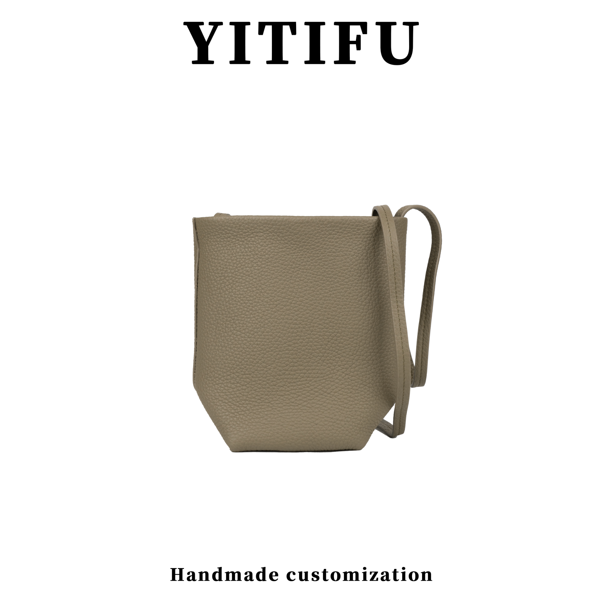 YITIFU  25新款小水桶包荔枝牛皮单肩斜挎包极简主义