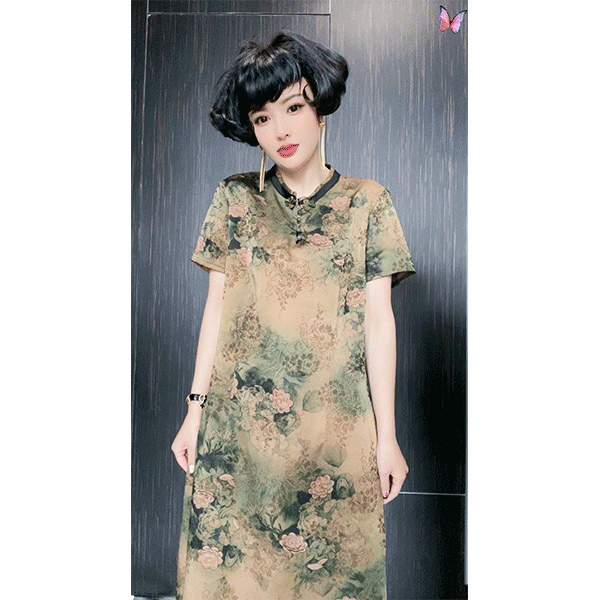 M10 时尚显瘦气质洋气女士中长款连衣裙