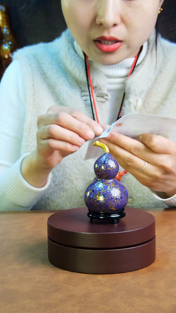 【闪购商品】329直播一物一图大漆酒葫芦送底座送挂绳