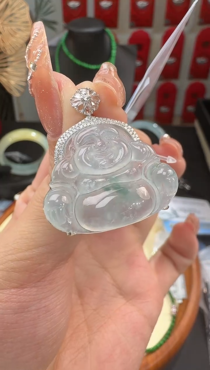 【闪购商品】翡翠颈饰18K金镶嵌挂件