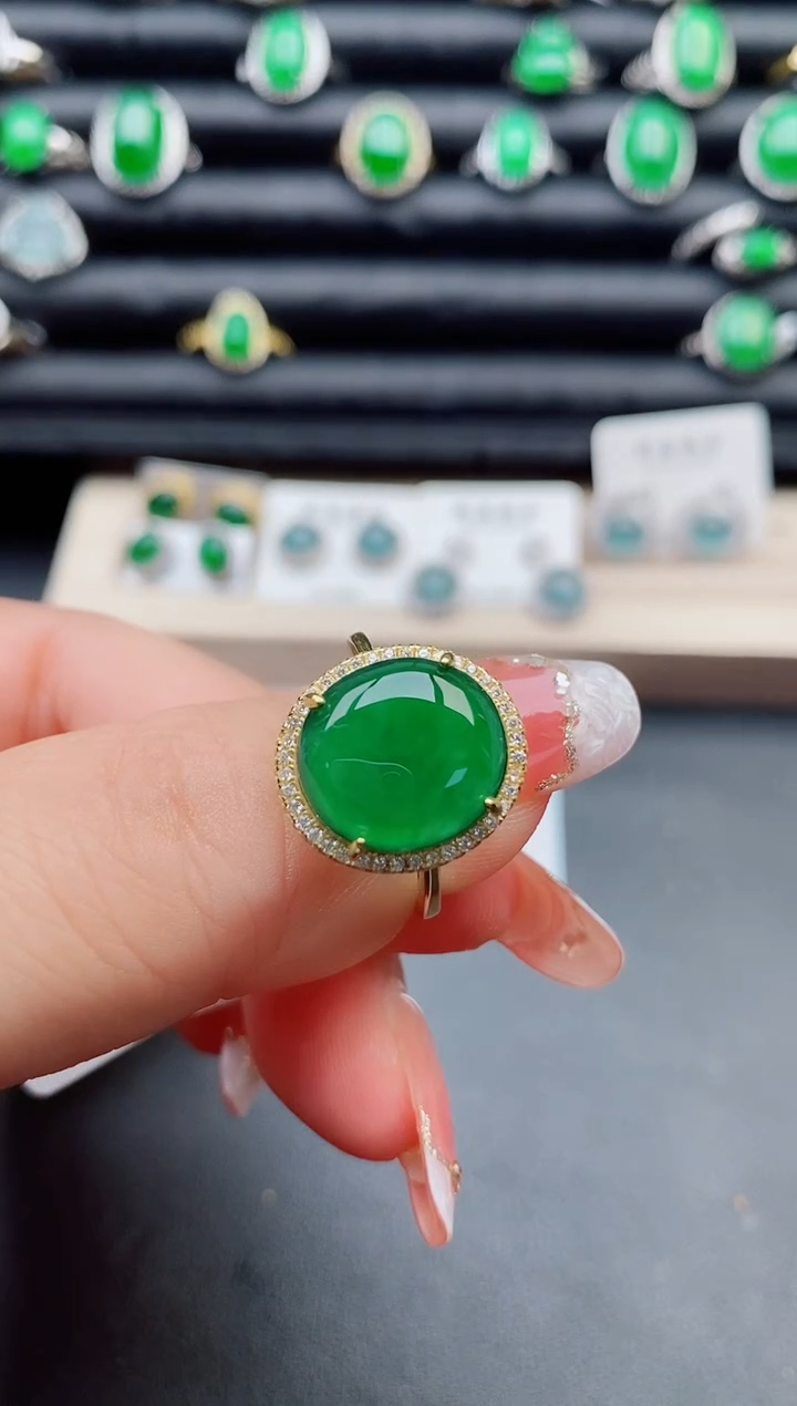 【闪购商品】翡翠戒指银S925镶嵌508050